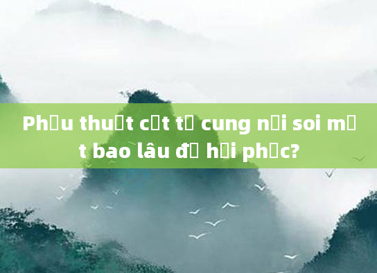 Phẫu thuật cắt tử cung nội soi mất bao lâu để hồi phục?