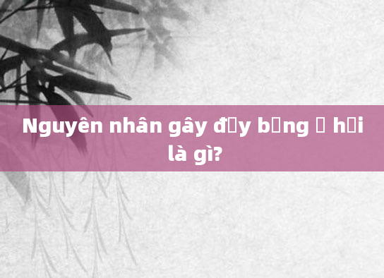 Nguyên nhân gây đầy bụng ợ hơi là gì?