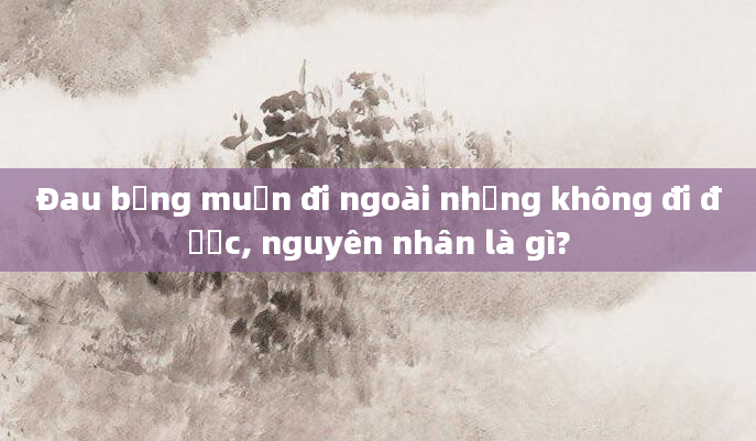 Đau bụng muốn đi ngoài nhưng không đi được, nguyên nhân là gì?