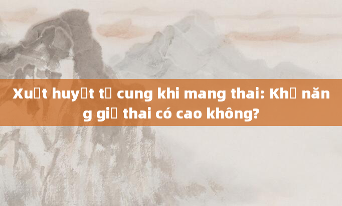 Xuất huyết tử cung khi mang thai: Khả năng giữ thai có cao không?
