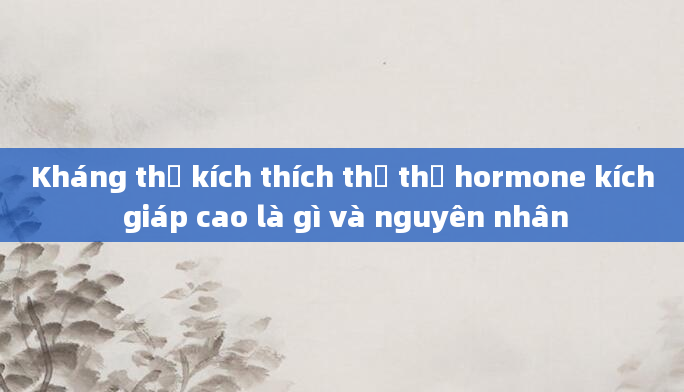 Kháng thể kích thích thụ thể hormone kích giáp cao là gì và nguyên nhân