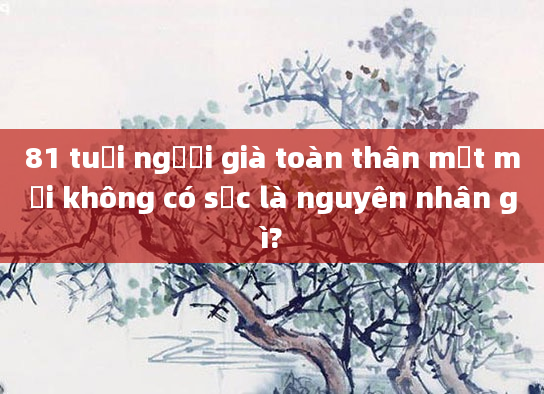 81 tuổi người già toàn thân mệt mỏi không có sức là nguyên nhân gì?