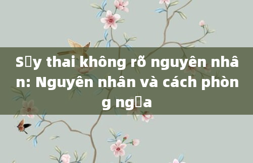 Sảy thai không rõ nguyên nhân: Nguyên nhân và cách phòng ngừa