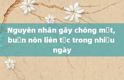 Nguyên nhân gây chóng mặt, buồn nôn liên tục trong nhiều ngày
