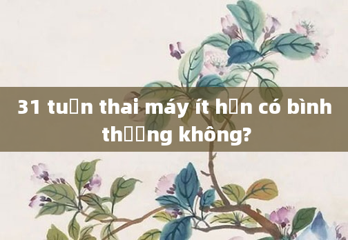 31 tuần thai máy ít hơn có bình thường không?