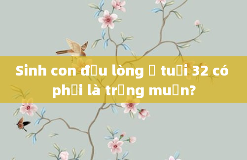 Sinh con đầu lòng ở tuổi 32 có phải là trứng muộn?