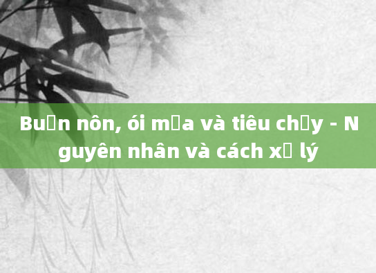 Buồn nôn, ói mửa và tiêu chảy - Nguyên nhân và cách xử lý