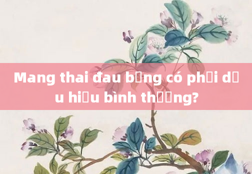 Mang thai đau bụng có phải dấu hiệu bình thường?