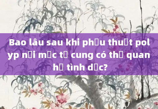 Bao lâu sau khi phẫu thuật polyp nội mạc tử cung có thể quan hệ tình dục?