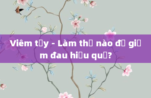 Viêm tụy - Làm thế nào để giảm đau hiệu quả?