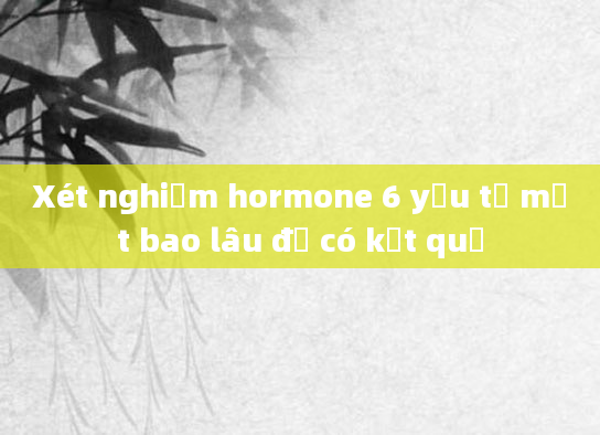Xét nghiệm hormone 6 yếu tố mất bao lâu để có kết quả