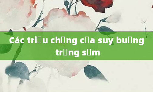 Các triệu chứng của suy buồng trứng sớm