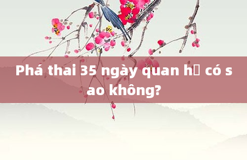 Phá thai 35 ngày quan hệ có sao không?