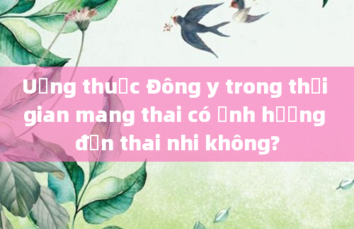 Uống thuốc Đông y trong thời gian mang thai có ảnh hưởng đến thai nhi không?