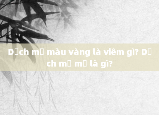 Dịch mủ màu vàng là viêm gì? Dịch mủ mủ là gì?