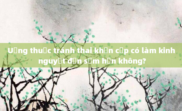 Uống thuốc tránh thai khẩn cấp có làm kinh nguyệt đến sớm hơn không?