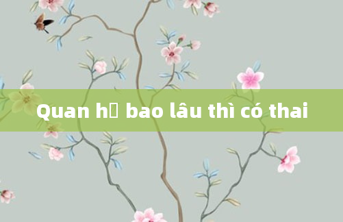 Quan hệ bao lâu thì có thai