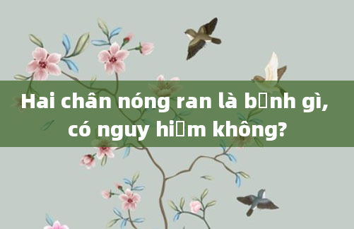 Hai chân nóng ran là bệnh gì, có nguy hiểm không?