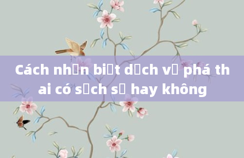 Cách nhận biết dịch vụ phá thai có sạch sẽ hay không