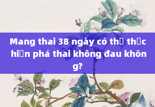Mang thai 38 ngày có thể thực hiện phá thai không đau không?