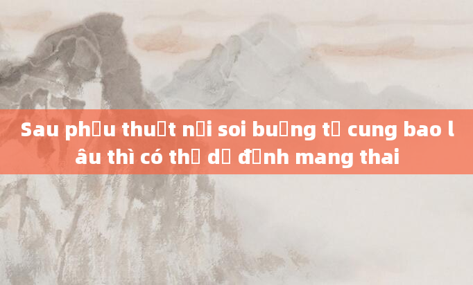 Sau phẫu thuật nội soi buồng tử cung bao lâu thì có thể dự định mang thai