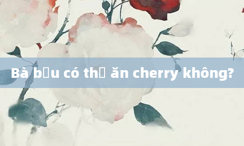 Bà bầu có thể ăn cherry không?