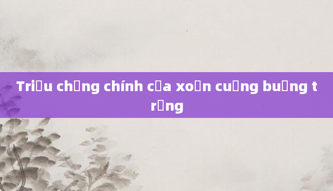 Triệu chứng chính của xoắn cuống buồng trứng