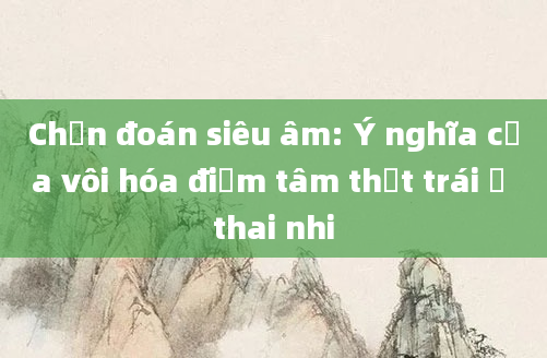 Chấn đoán siêu âm: Ý nghĩa của vôi hóa điểm tâm thất trái ở thai nhi