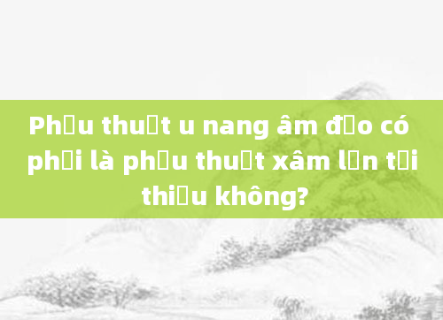 Phẫu thuật u nang âm đạo có phải là phẫu thuật xâm lấn tối thiểu không?