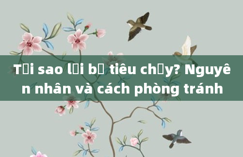 Tại sao lại bị tiêu chảy? Nguyên nhân và cách phòng tránh