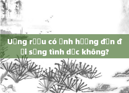 Uống rượu có ảnh hưởng đến đời sống tình dục không?