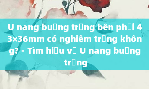 U nang buồng trứng bên phải 43×36mm có nghiêm trọng không? - Tìm hiểu về U nang buồng trứng