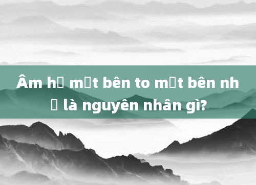 Âm hộ một bên to một bên nhỏ là nguyên nhân gì?