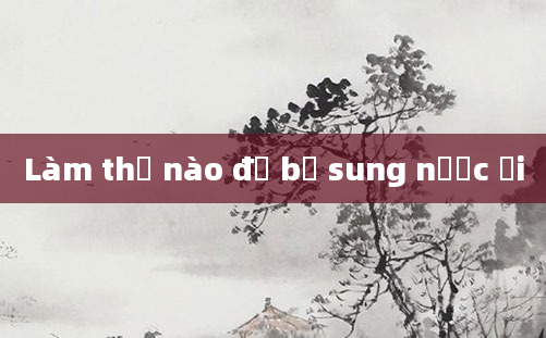 Làm thế nào để bổ sung nước ối
