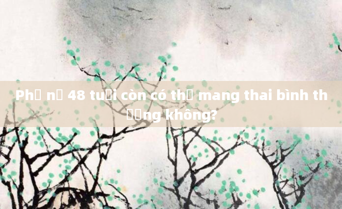 Phụ nữ 48 tuổi còn có thể mang thai bình thường không?
