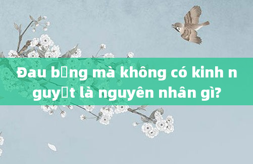 Đau bụng mà không có kinh nguyệt là nguyên nhân gì?