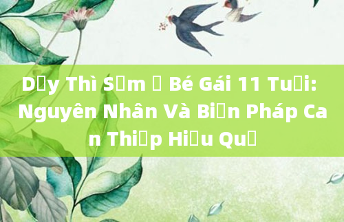 Dậy Thì Sớm Ở Bé Gái 11 Tuổi: Nguyên Nhân Và Biện Pháp Can Thiệp Hiệu Quả