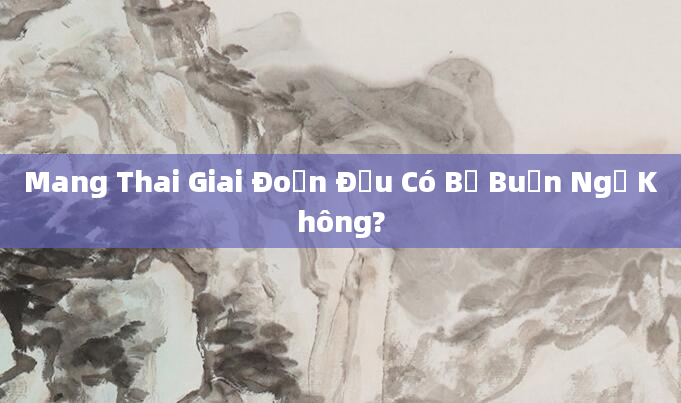 Mang Thai Giai Đoạn Đầu Có Bị Buồn Ngủ Không?