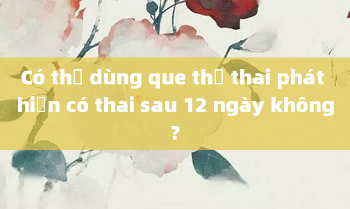 Có thể dùng que thử thai phát hiện có thai sau 12 ngày không?