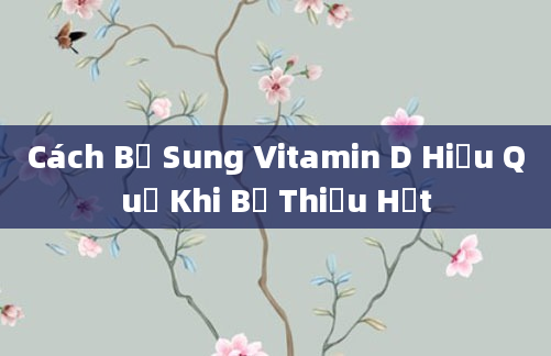 Cách Bổ Sung Vitamin D Hiệu Quả Khi Bị Thiếu Hụt