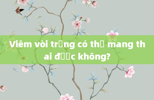 Viêm vòi trứng có thể mang thai được không?
