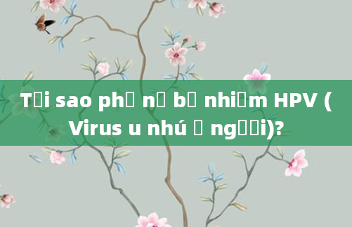 Tại sao phụ nữ bị nhiễm HPV (Virus u nhú ở người)?