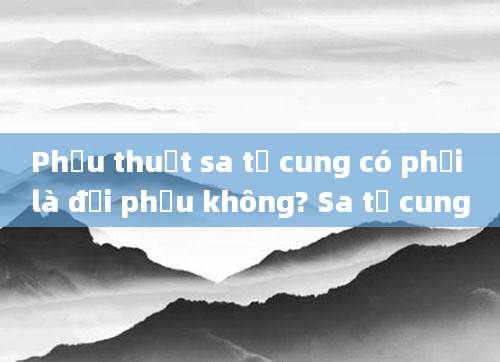 Phẫu thuật sa tử cung có phải là đại phẫu không? Sa tử cung