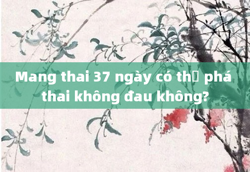 Mang thai 37 ngày có thể phá thai không đau không?