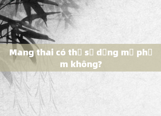Mang thai có thể sử dụng mỹ phẩm không?